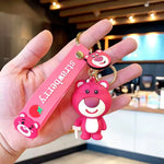 Load image into Gallery viewer, Stylish Strawberry Bear Keychain . - TinyBo
