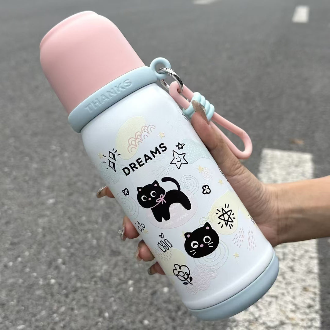 Cute Animal-Themed Stainless Steel Kids Thermos Bottle (500 ml)