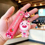 Load image into Gallery viewer, Stylish Strawberry Bear Keychain . - TinyBo
