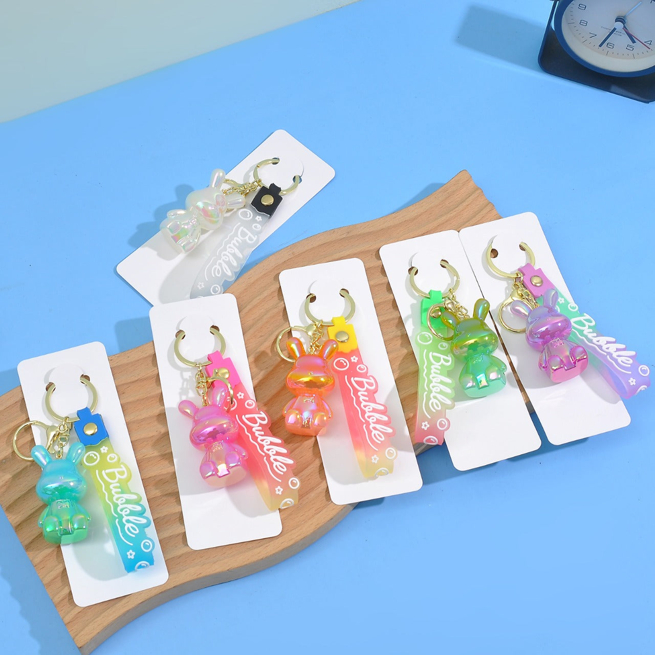 Cute Bunny Keychain | Kawaii Bubble Charm Keyring for Bags, Keys, and Gifts