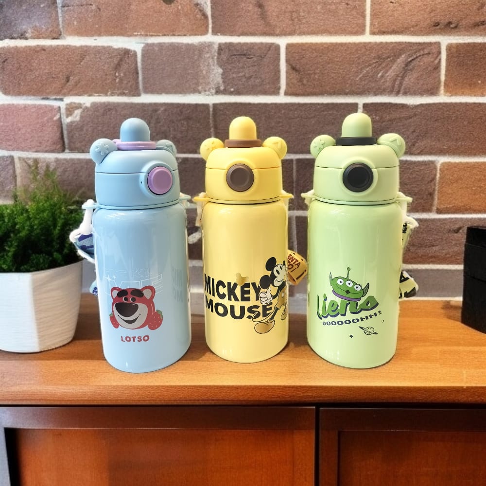 2-in-1 Kids Stainless Steel Sipper Bottle with DIY Stickers (500 ml)