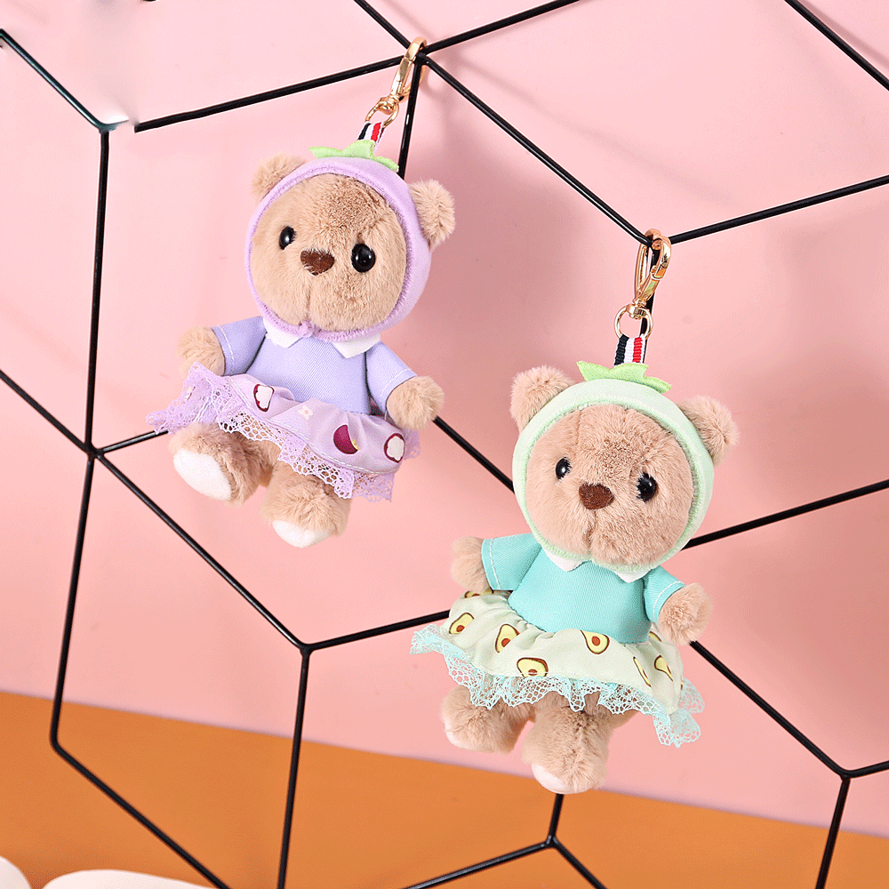 Princess Style Teddy Bear Plush Keychain. - TinyBo