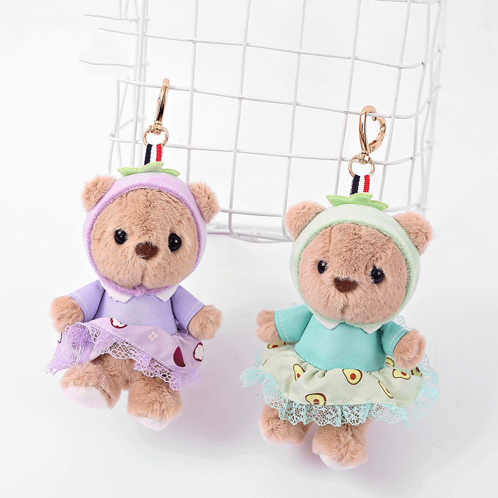 Princess Style Teddy Bear Plush Keychain. - TinyBo