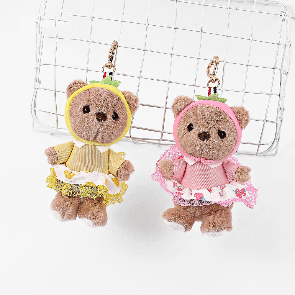 Princess Style Teddy Bear Plush Keychain. - TinyBo