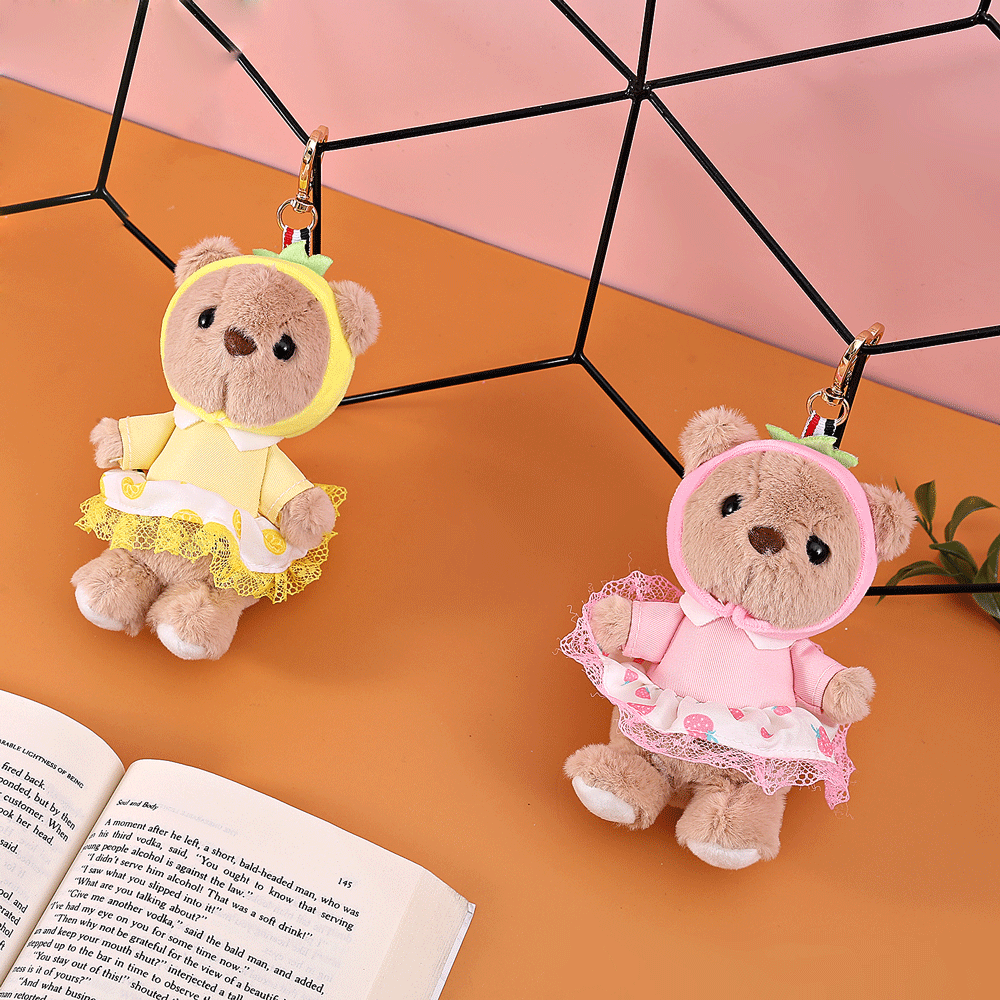 Princess Style Teddy Bear Plush Keychain. - TinyBo