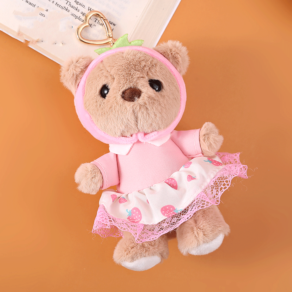 Princess Style Teddy Bear Plush Keychain. - TinyBo