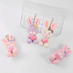 Load image into Gallery viewer, Supper soft fluffy rabbit doll plush keychain. - TinyBo
