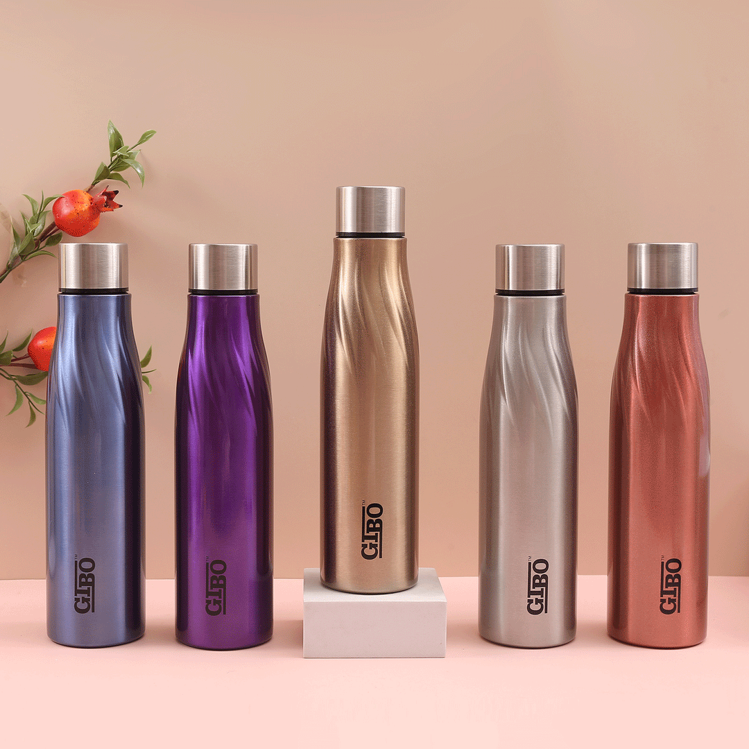 Shiny & Elegant Steel Water-Bottle (1L) - TinyBo