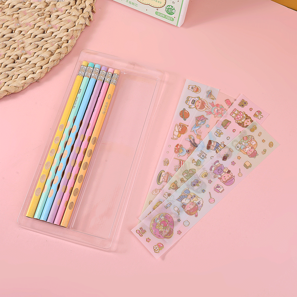 Stationery Combo Set With Exciting Kawaii Sticker. - TinyBo