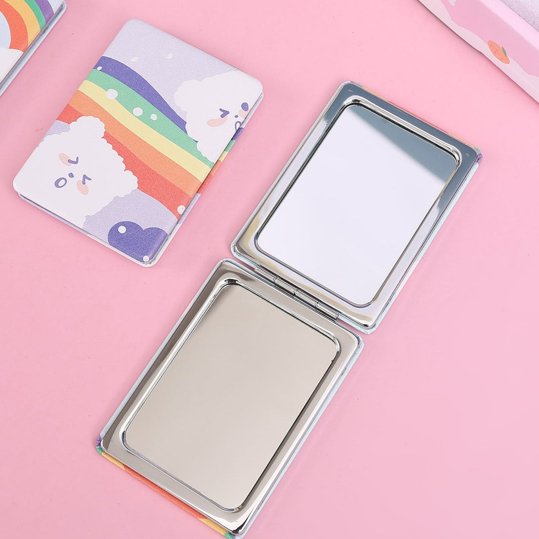 Mix character folding double sided pocket mirror