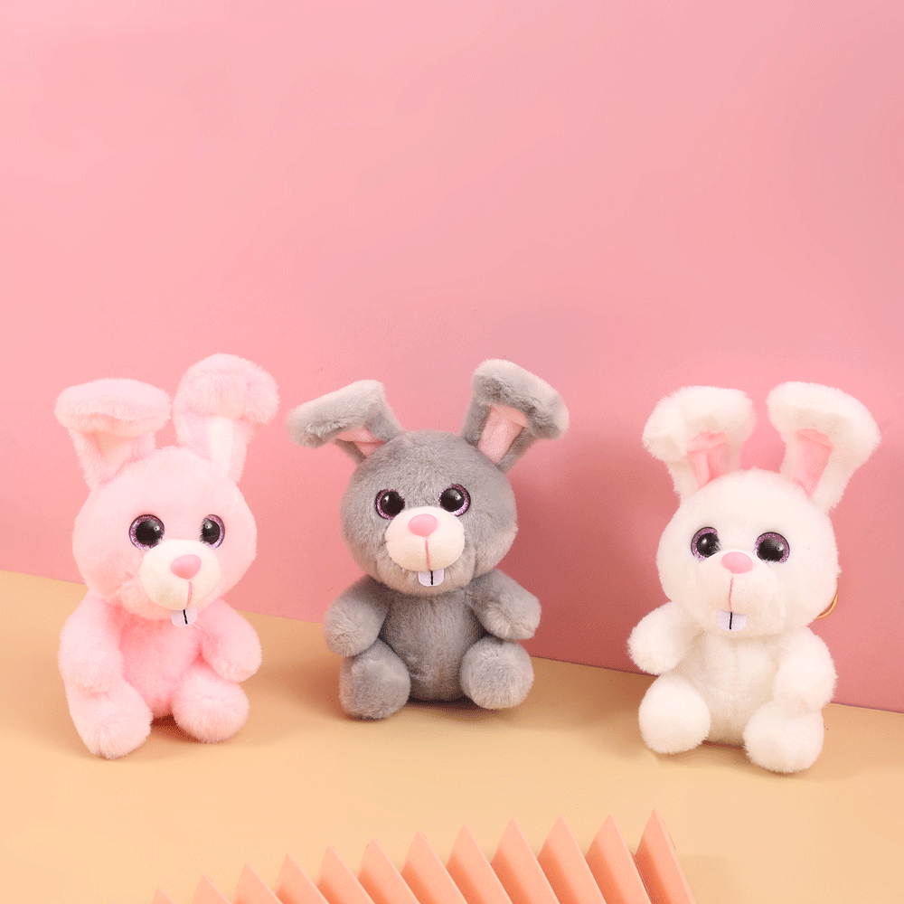 Fluffy Rabbit Plush Doll Keychain.