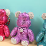 Load image into Gallery viewer, Rhinestone Elegant Teddy Bear Keychain. - TinyBo
