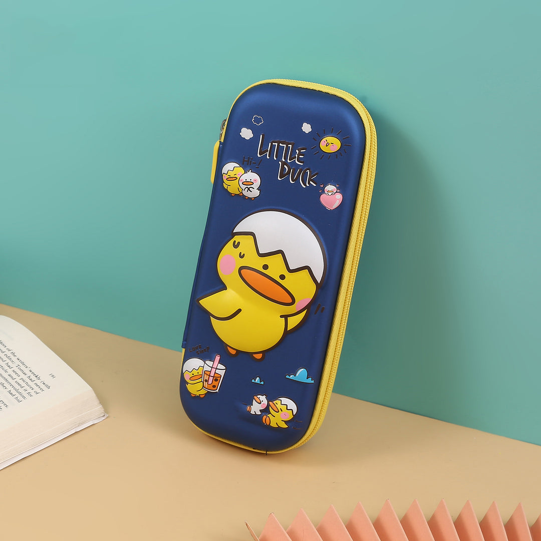 Printed Little Duck Love Sleep Hard Top Pencil Case. - TinyBo