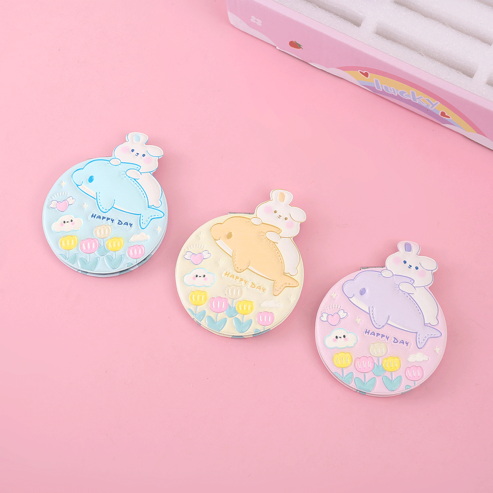 Dolphin Bear Folding Double Sided Pocket Mirror