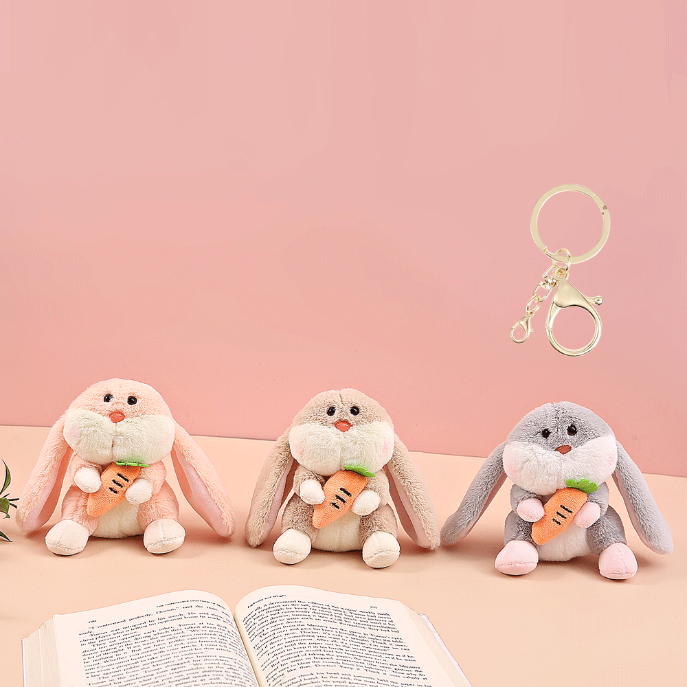 Stylish rabbit plush soft-toy keychain