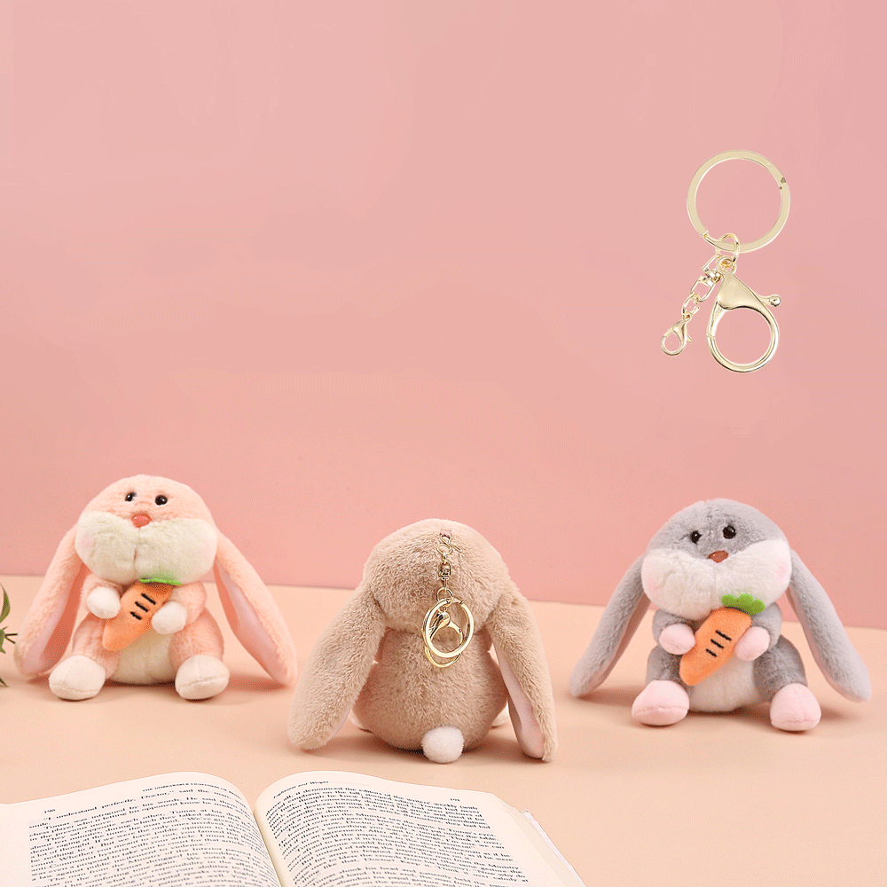 Stylish rabbit plush soft-toy keychain