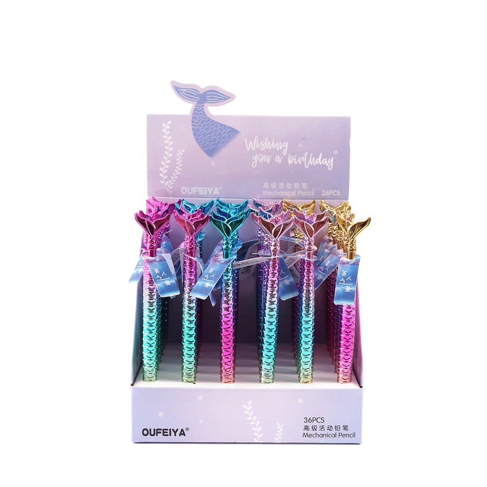 Metallic Rainbow Mermaid Tail Mechanical Pencil. - TinyBo