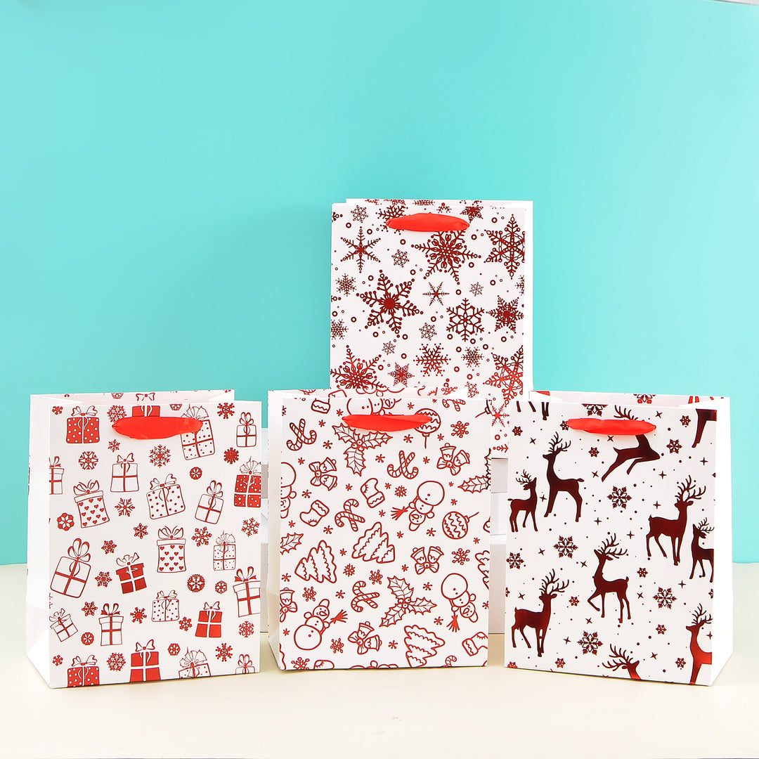 Merry charismas with reindeer and stars  stylish paper-bag for gifting.