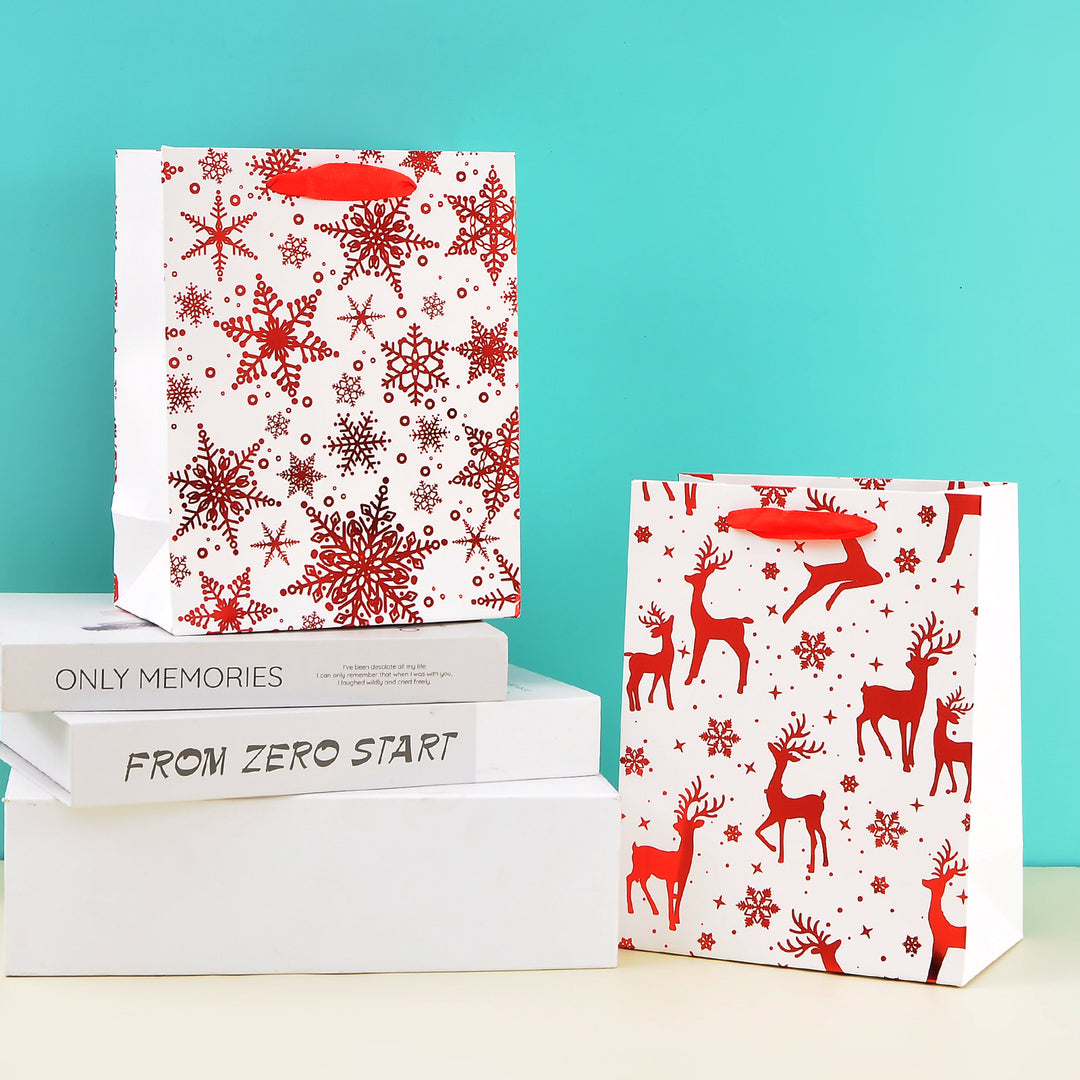 Merry charismas with reindeer and stars  stylish paper-bag for gifting.