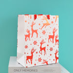 Load image into Gallery viewer, Merry charismas with reindeer and stars  stylish paper-bag for gifting.
