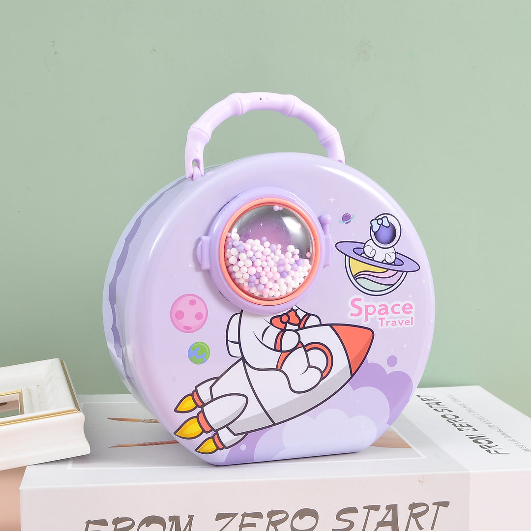 Astro space money bank with lock system.