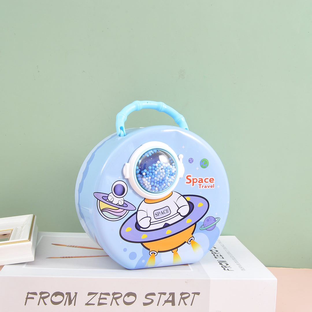 Astro space money bank with lock system.