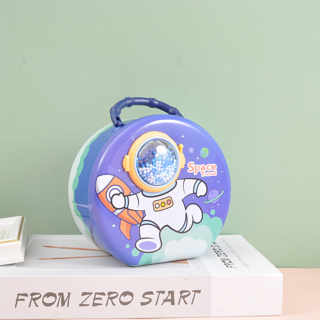 Astro space money bank with lock system.