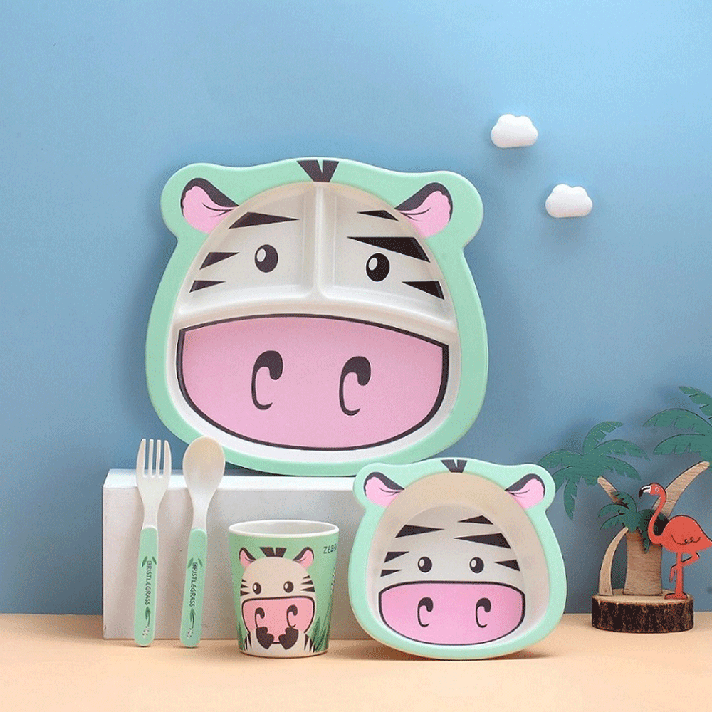 Animals Face 5Pcs Tableware Set . - TinyBo