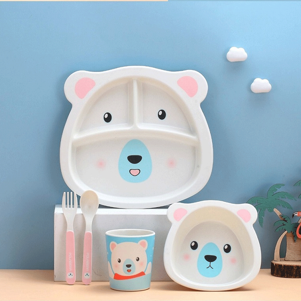 Animals Face 5Pcs Tableware Set . - TinyBo