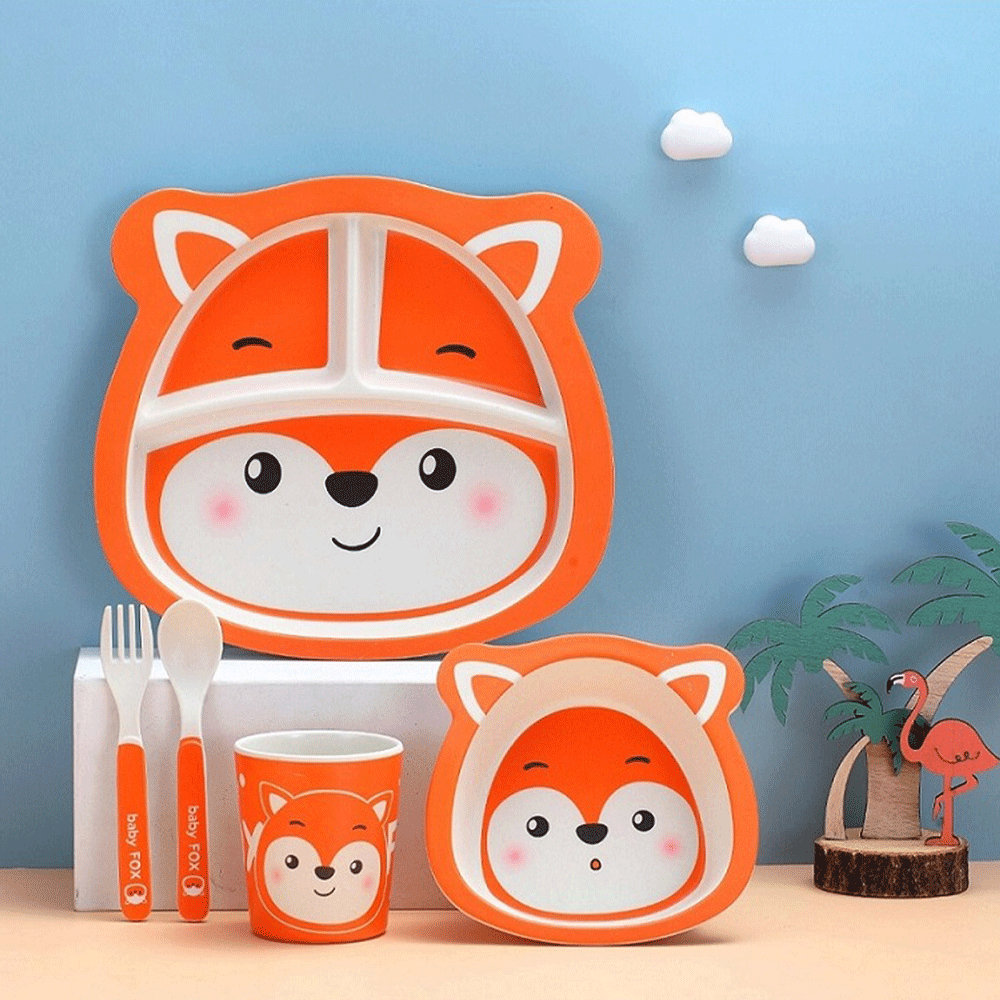 Animals Face 5Pcs Tableware Set . - TinyBo