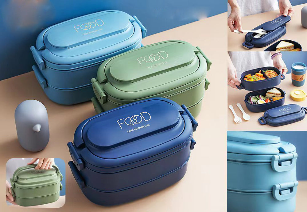 Fashionable Double Decker Lunch Box.(1550mL)"