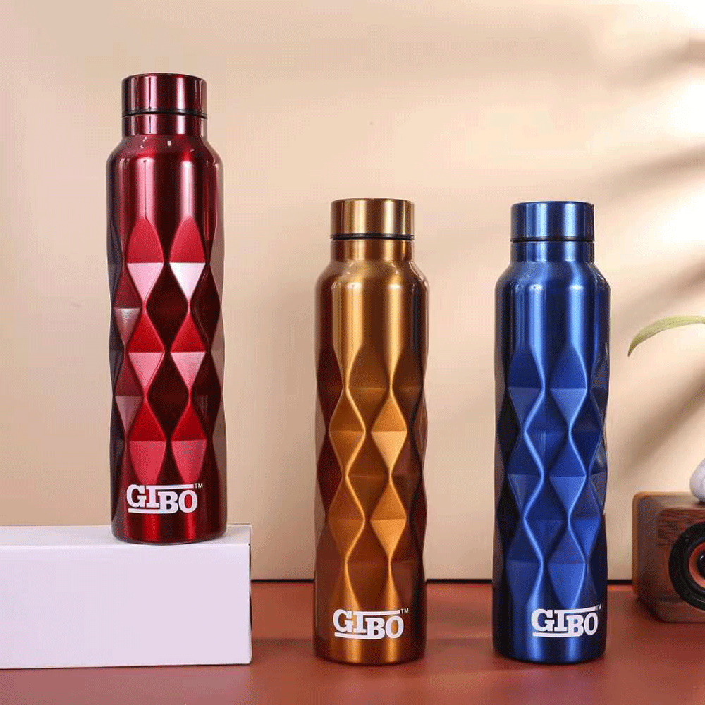 Unique, Glossy Steel Water-Bottle 1L - TinyBo