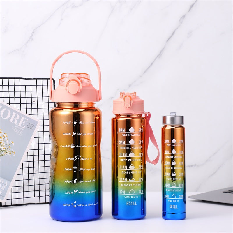 3 In 1 Motivational Tumbler Water Bottle (2000ml,900ml,300ml).