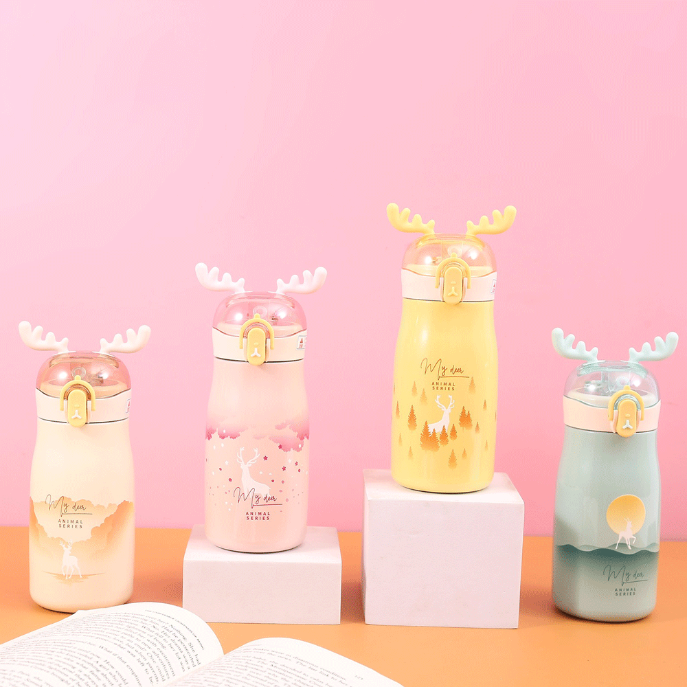 Deer Horns Theme Sipper-Bottle. - TinyBo