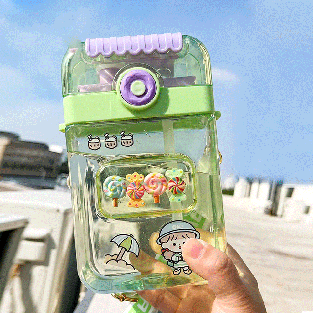 2 In 1 Fancy Sipper Water Bottle. - TinyBo