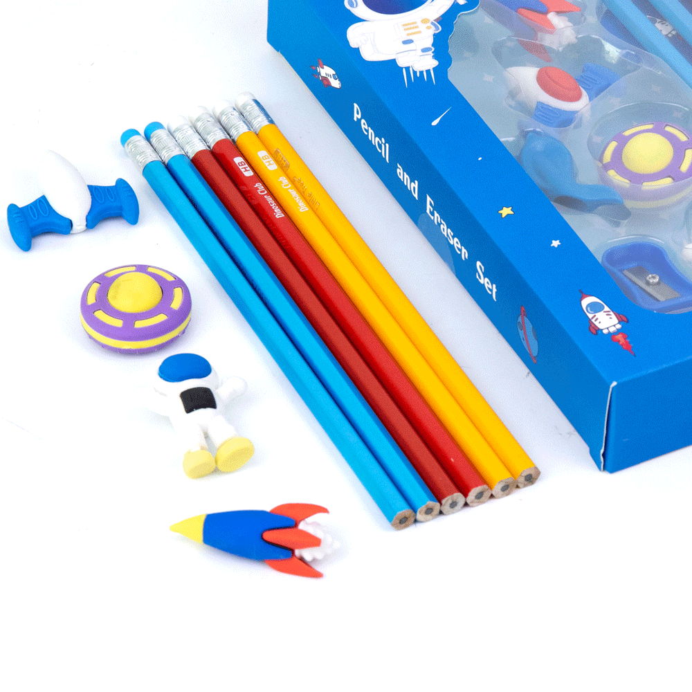 Little Tree Space Journey Astro Pencil & Eraser Combo Set.