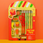 Load image into Gallery viewer, Little Tree Fast Food Party Pencil And Eraser 13Pcs Combo Set. - TinyBo
