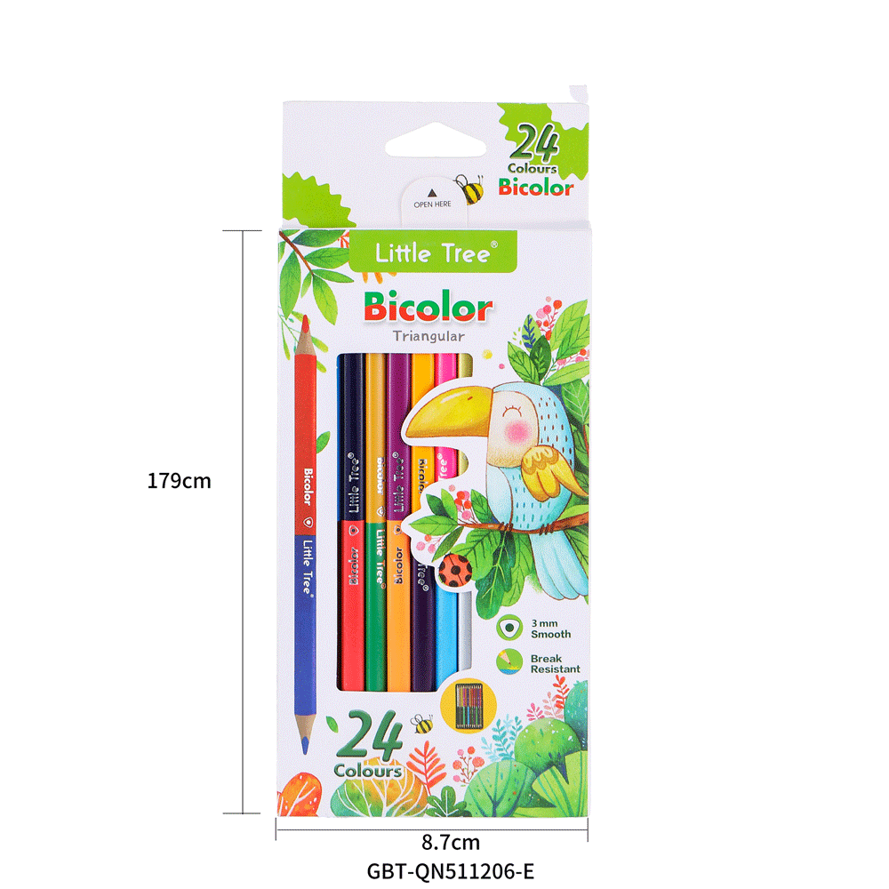 Bicolor Triangular 2 In 1 Dual Color Pencil.