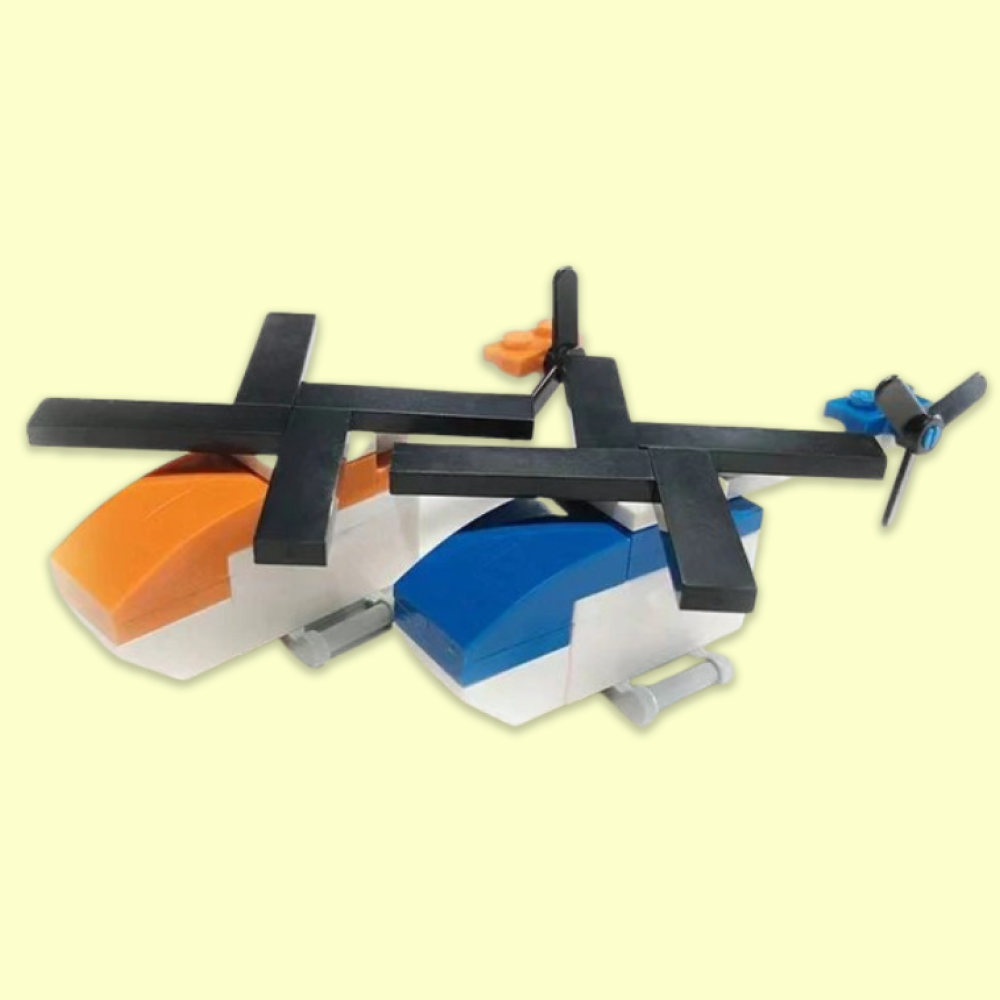 Lego DIY Helicopter Puzzle Sharpener. - TinyBo