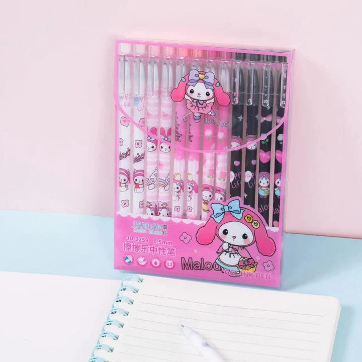 Kuromi Theme  Erasable Pen Set.