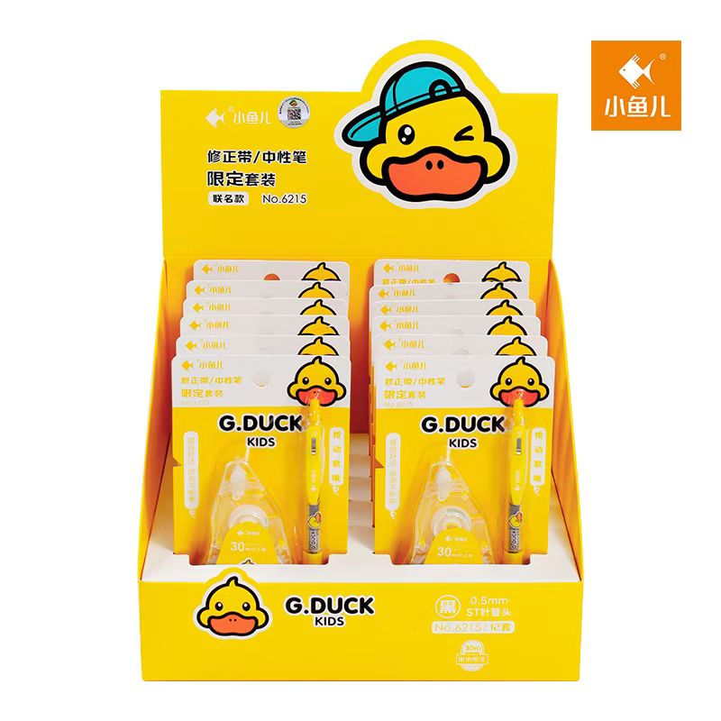 G-Duck Combo Set (Set Of 2 Black Gel Pen & Correction Tape) - TinyBo