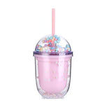 Load image into Gallery viewer, Rainbow Confetti Sipper Bottle With Straw
