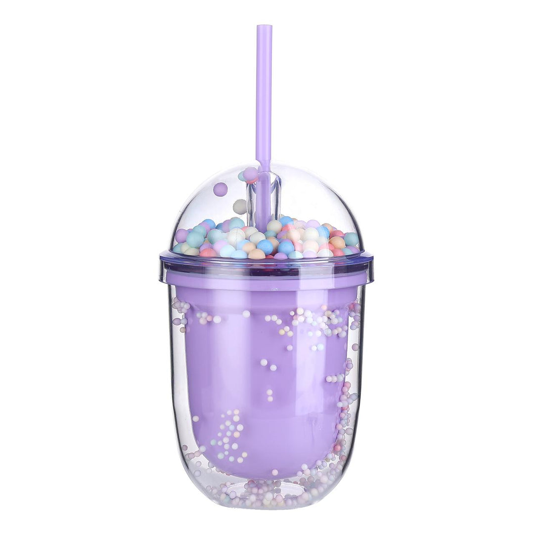 Rainbow Confetti Sipper Bottle With Straw