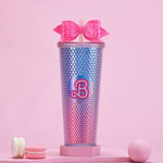 Load image into Gallery viewer, Barbie Studded Tumbler With Straw
