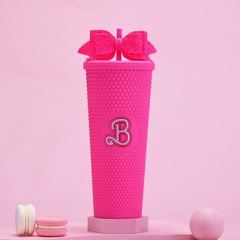 Barbie Studded Tumbler With Straw