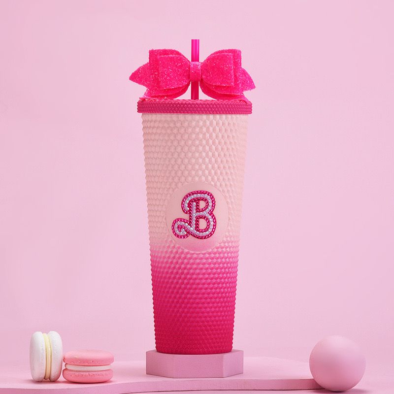 Barbie Studded Tumbler With Straw