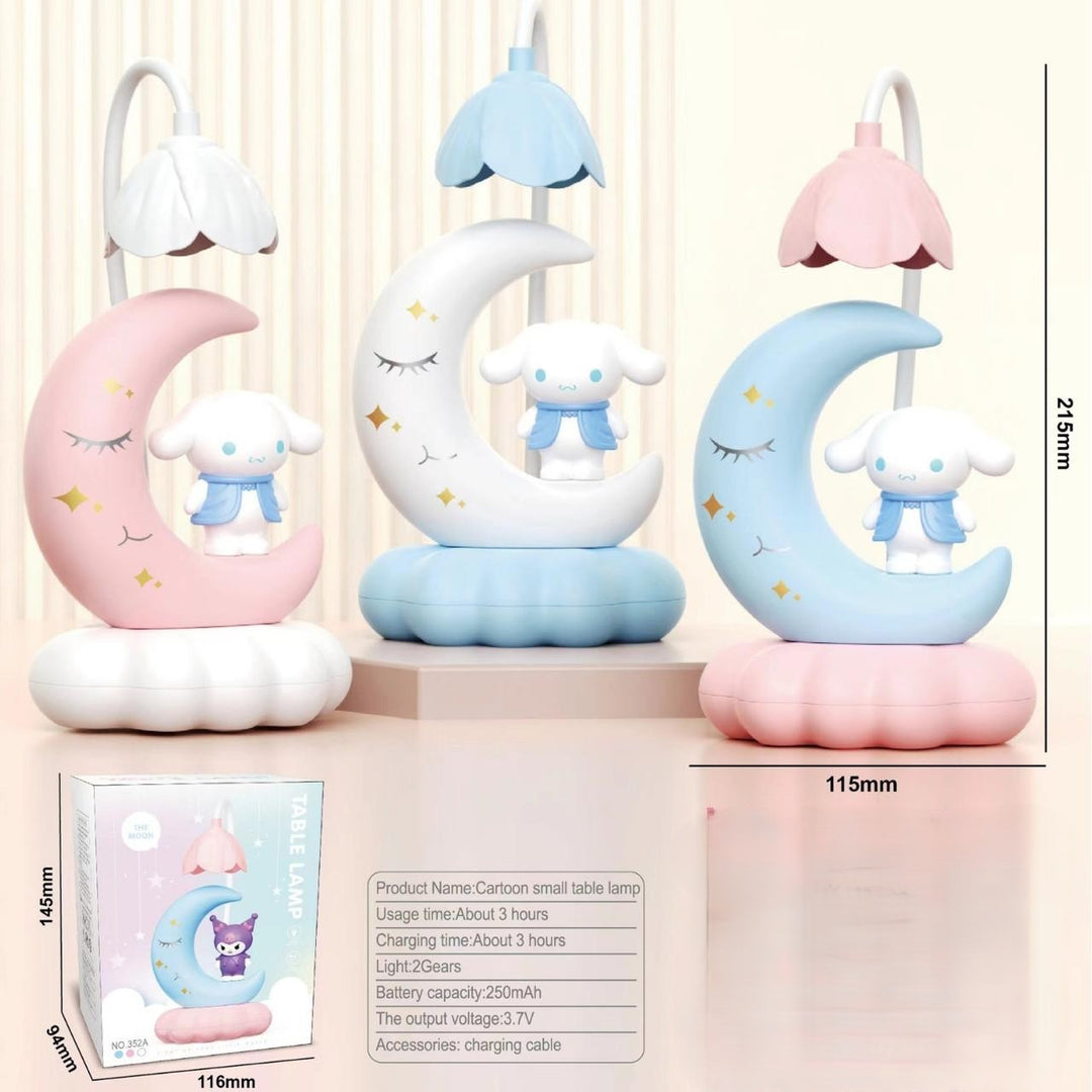 table lamp cartoon, table lamp for kids, sanrio theme table lamp, kuromi table lamp, desk lamps