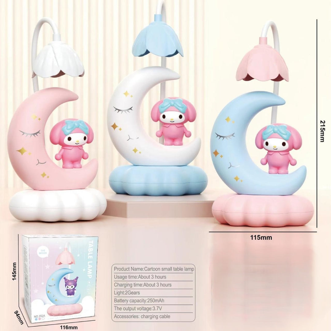 table lamp cartoon, table lamp for kids, sanrio theme table lamp, kuromi table lamp, desk lamps