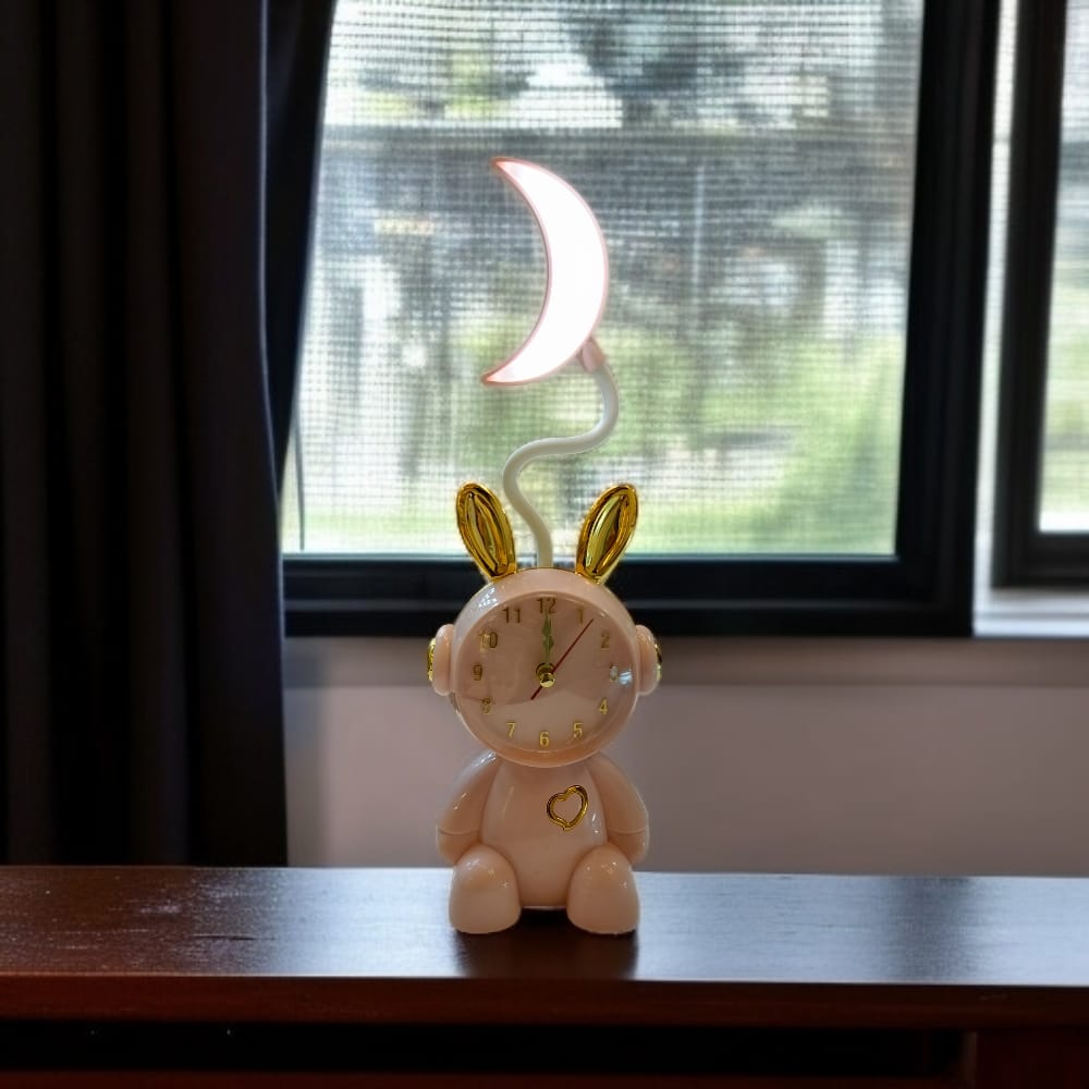 kids alarm clock, cute clock, childrens alarm clock, clock with lamp