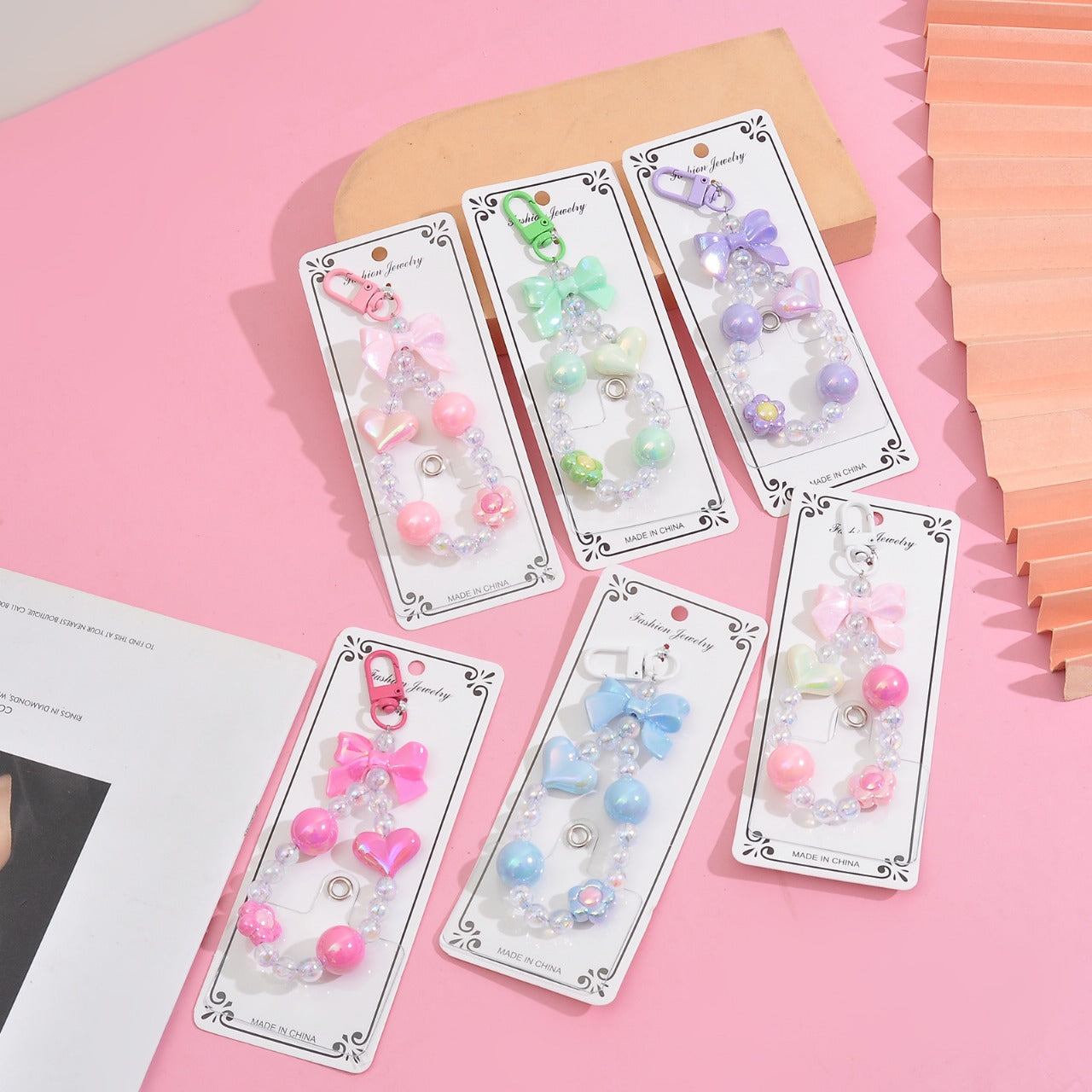 Cute aesthetic phone charm keychains for girl